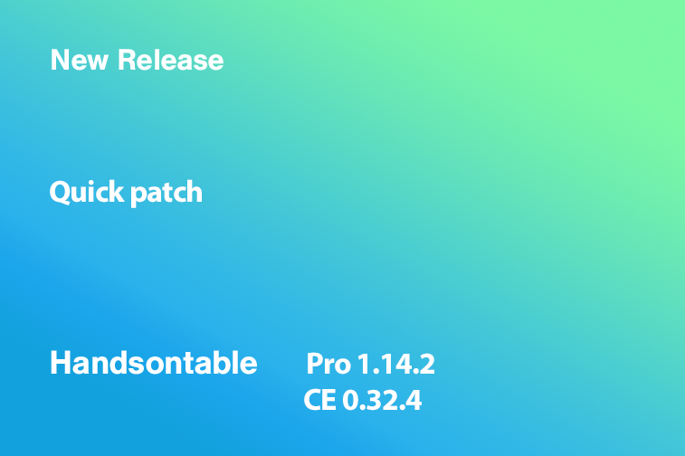 Handsontable Pro 1.14.2 (CE 0.34.4) released