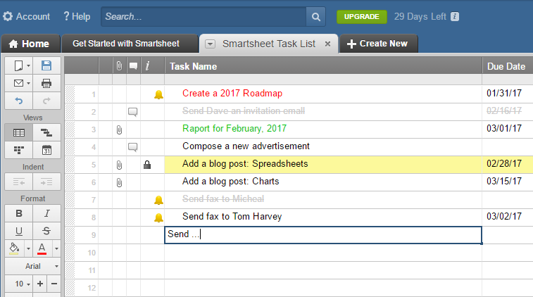 Best Online Spreadsheets for 2017: Smartsheet