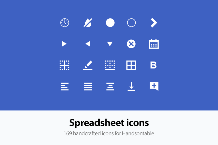 Introducing the new Handsontable spreadsheet icons