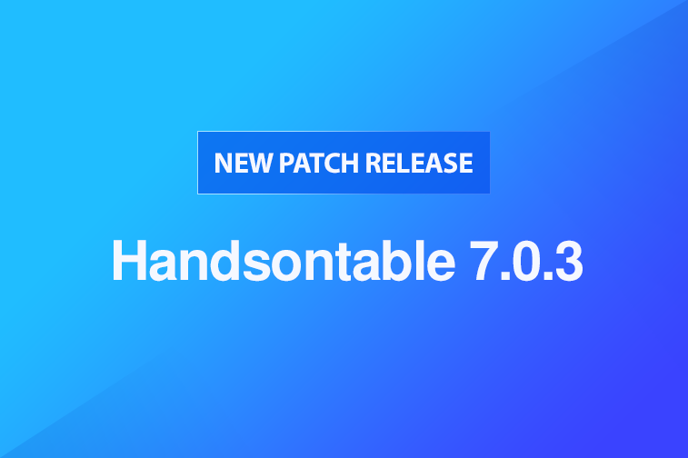 Handsontable 7.0.3 released