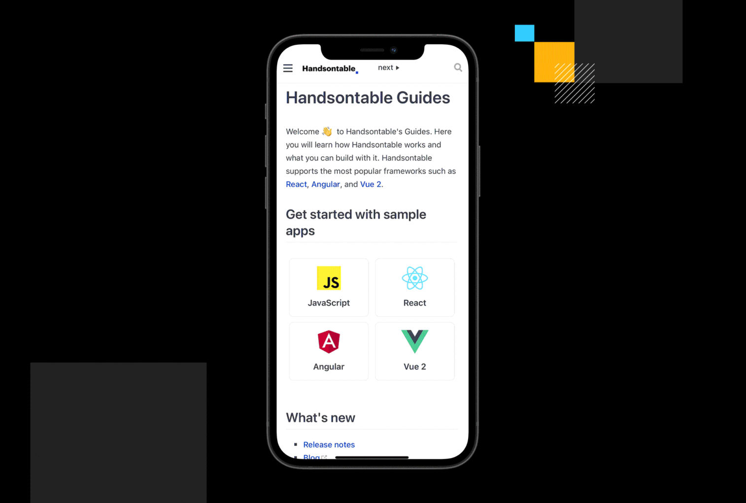 Handsontable documentation gets a major refresh