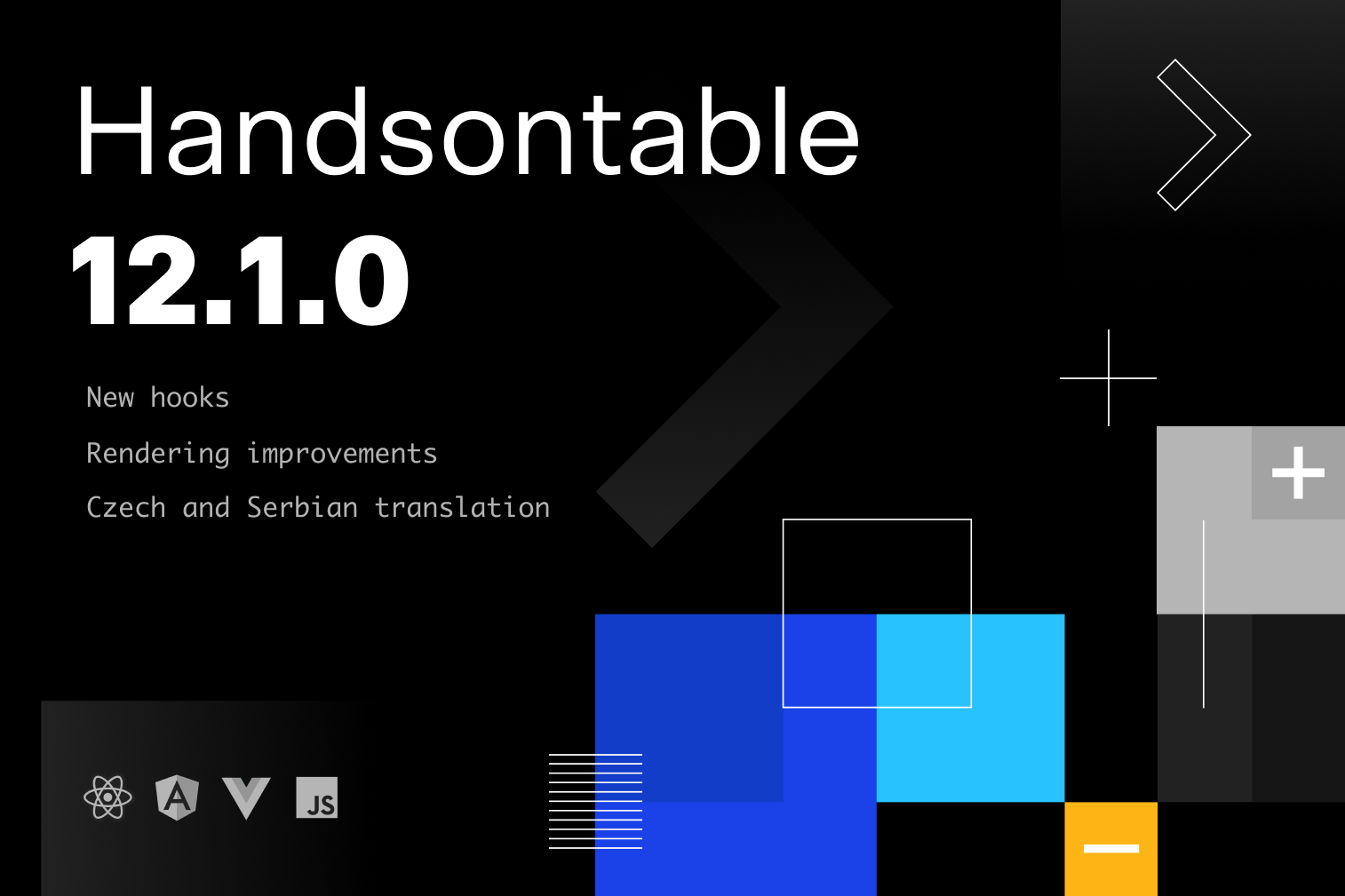 Handsontable 12.1.0 data grid release illustration