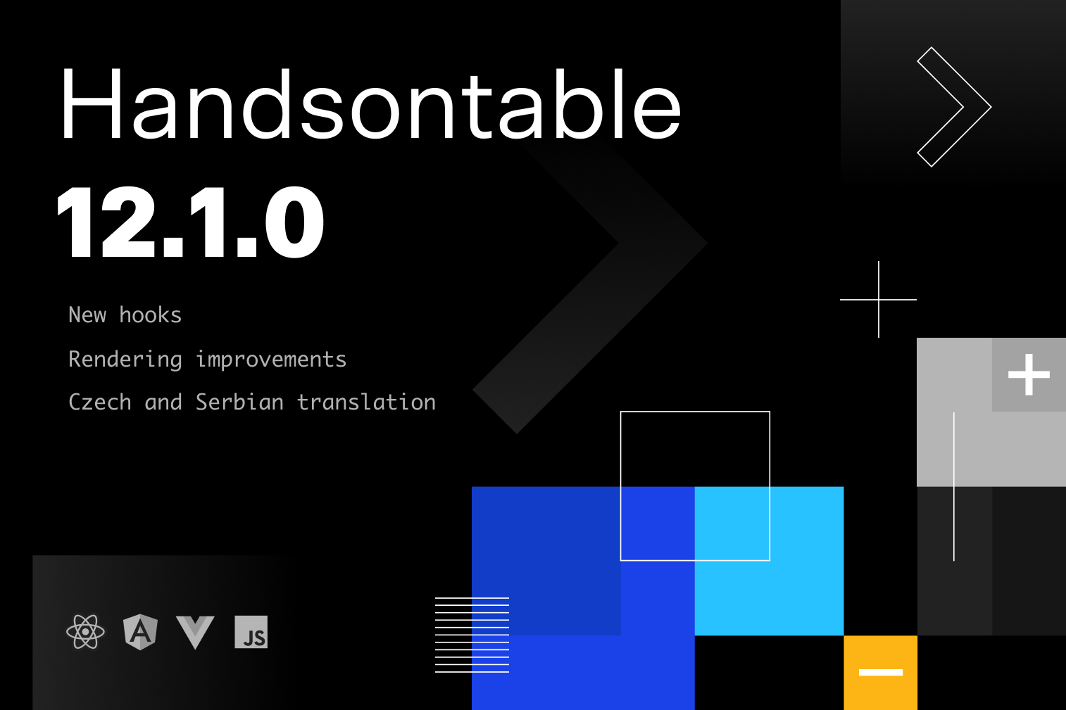 Handsontable 12.1.0 New hooks new translations and rendering