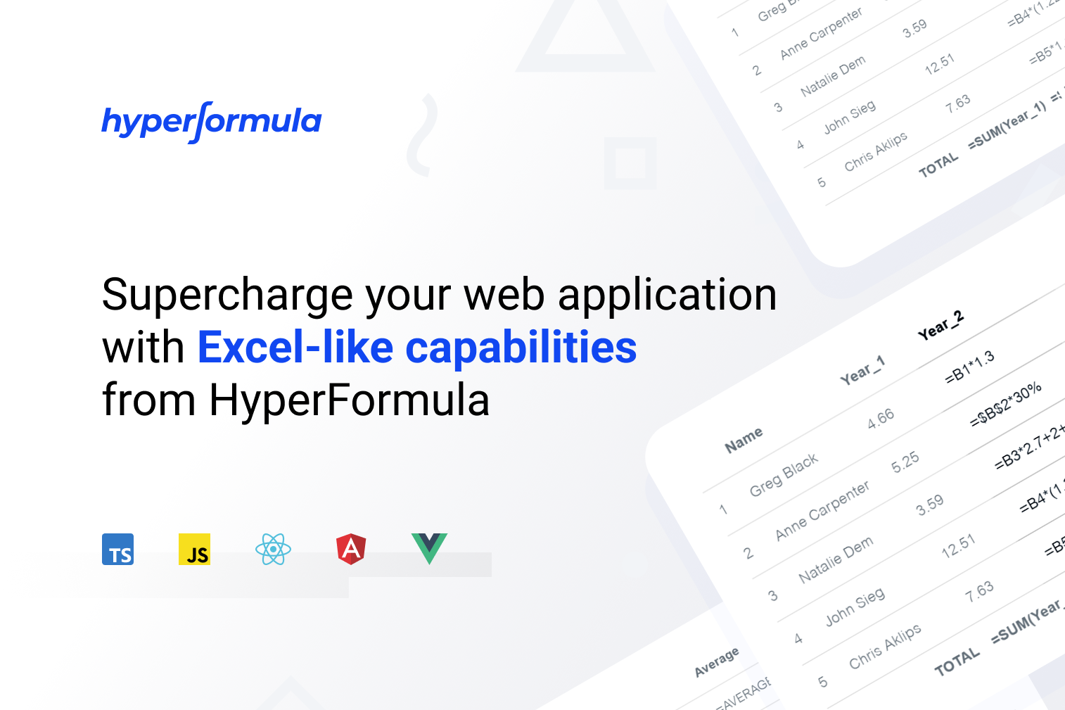 Illustration for the blog post - Supercharge your web application with Excel-like capabilities from HyperFormula