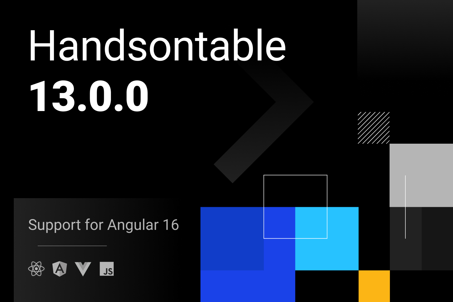 Illustration for blog post - Handsontable 13.0.0: Support for Angular 16, and new frameworks-support policy