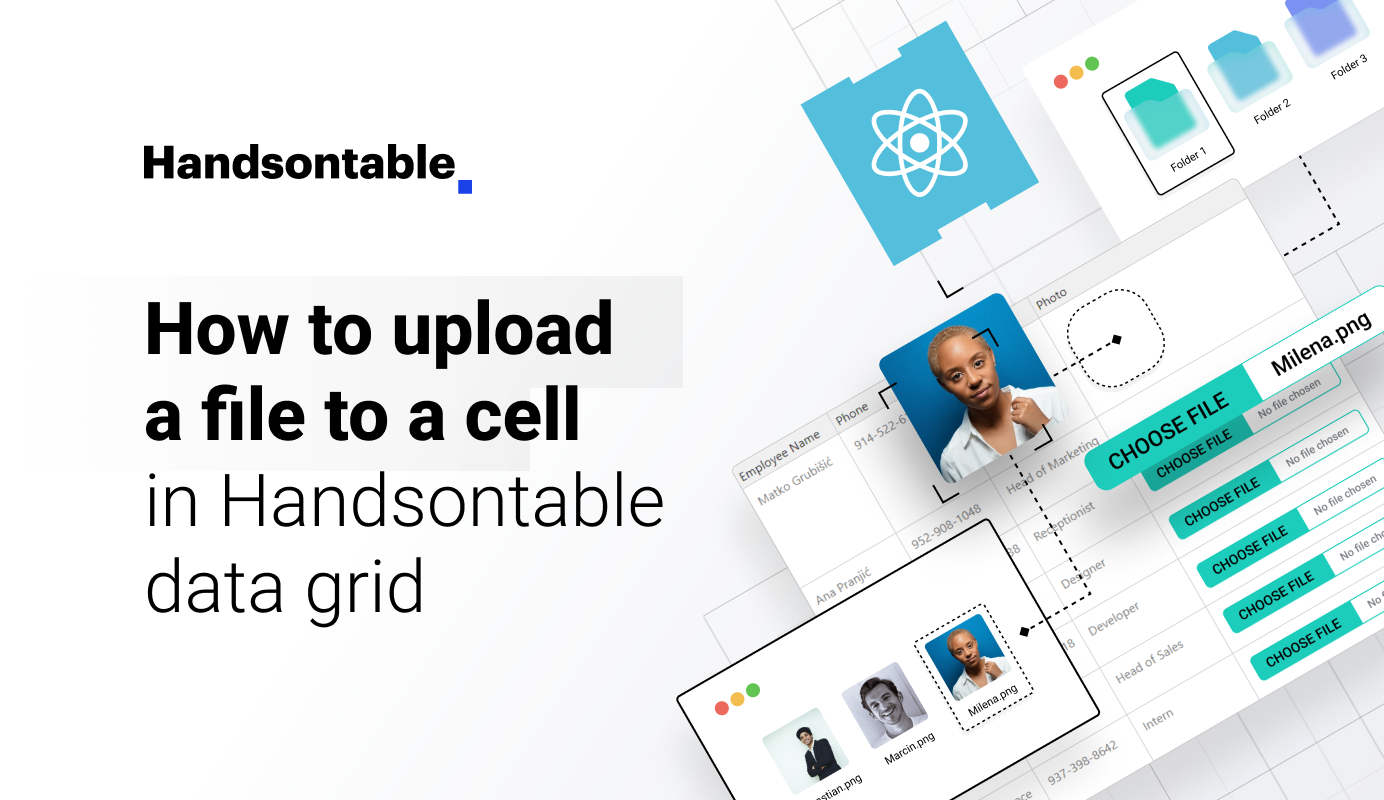 Illustration for the article - How to upload a file to a cell in Handsontable data grid