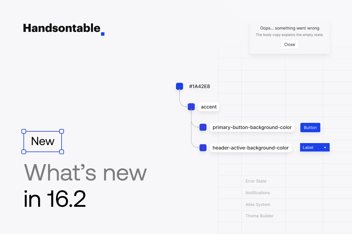 Handsontable 16.2.0: Simplified Theming and Advanced User Notifications